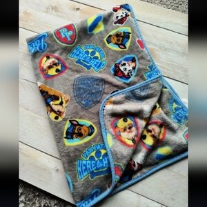 Paw Patrol Here To Help Rubble Chase Marshall Soft Throw Fleece Blanket Blue